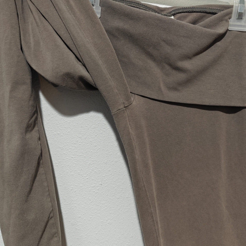 True Y2K Victoria's Secret Pink Fold Over Yoga Pants Medium Brown With Gray Hue - Picture 5 of 9